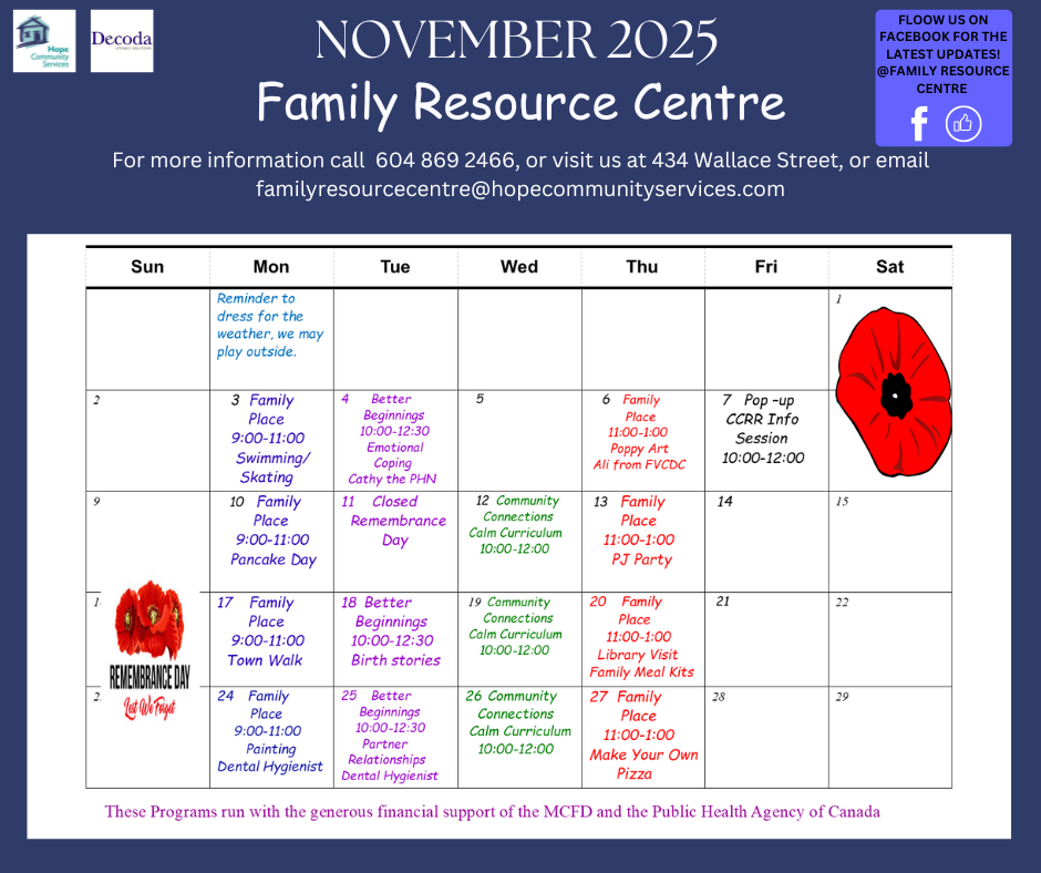 Family Resource Centre Colour Calendar November 2025 Hope Community Services Family Resource Centre Colour Calendar November 2025