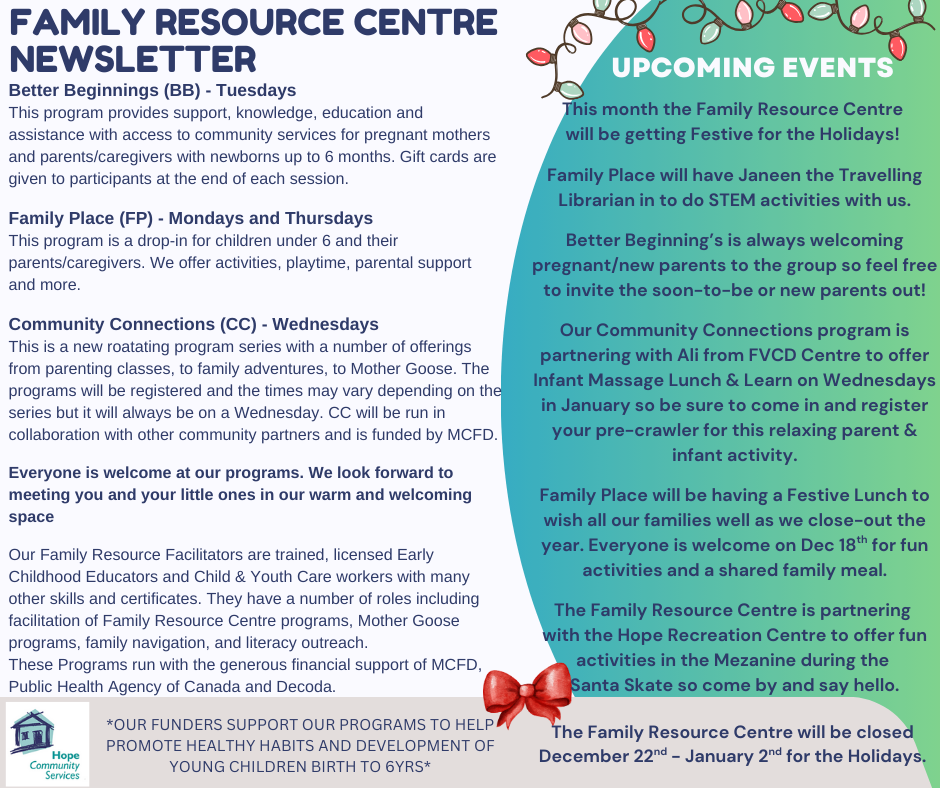 Family Resource Centre colour Newsletter November 2025