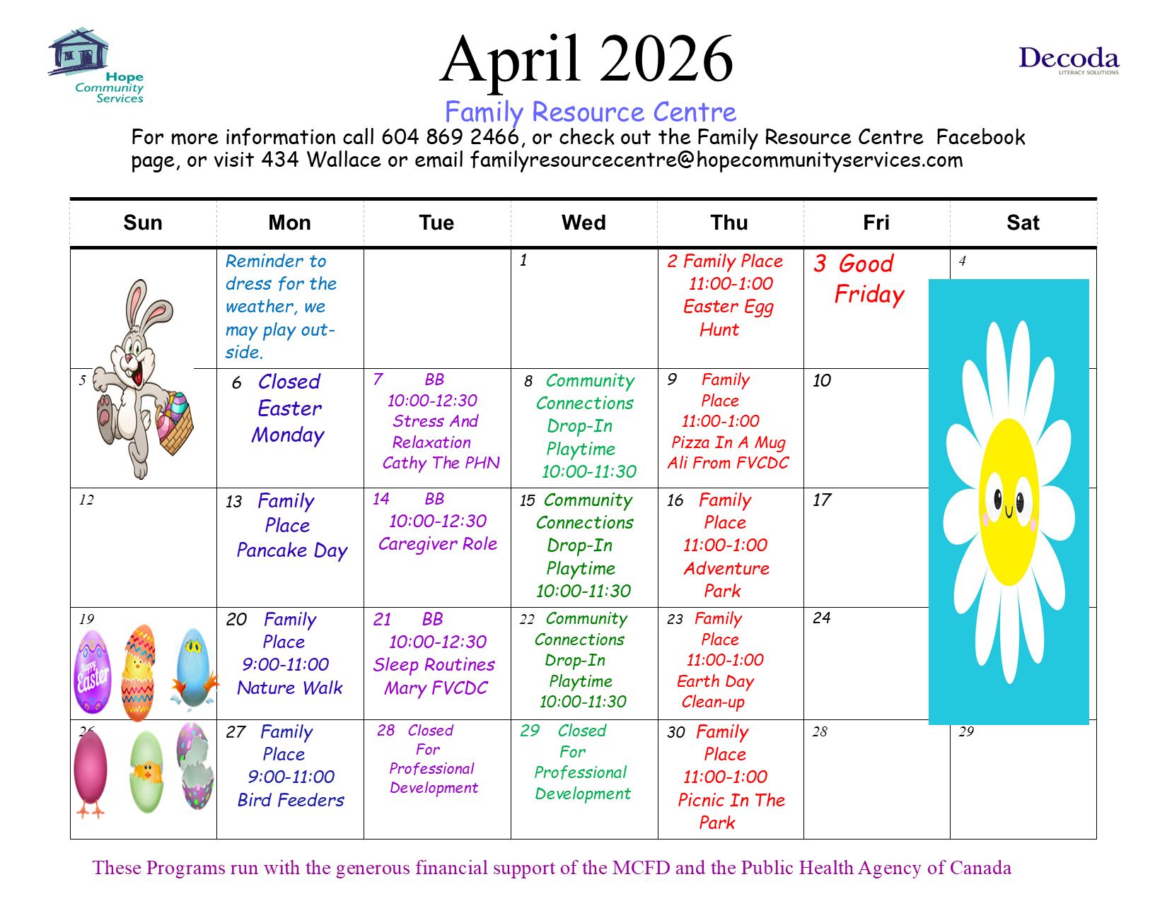 Publication2.pubcalendars 2026 April Hope Community Services Family Resource Centre Colour Calendar November 2025